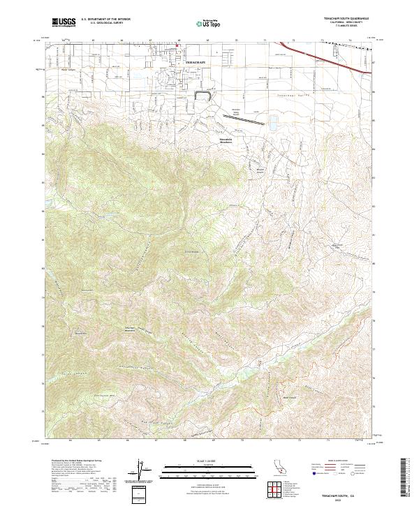 US Topo 7.5-minute map for Tehachapi South CA