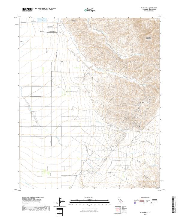 US Topo 7.5-minute map for Tejon Hills CA