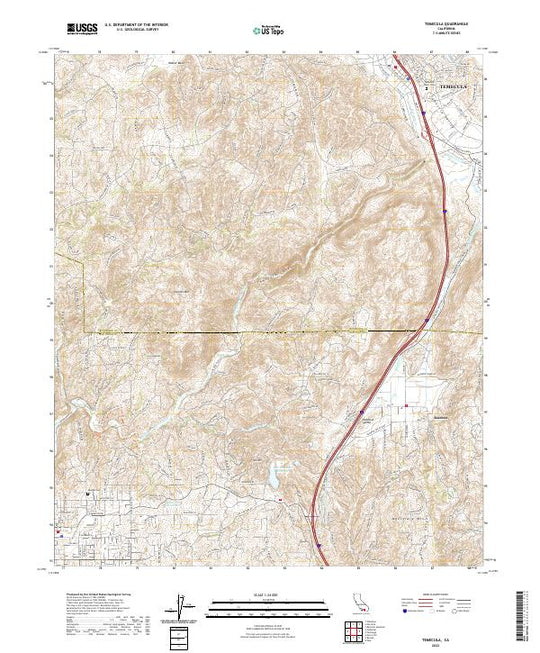 US Topo 7.5-minute map for Temecula CA – American Map Store
