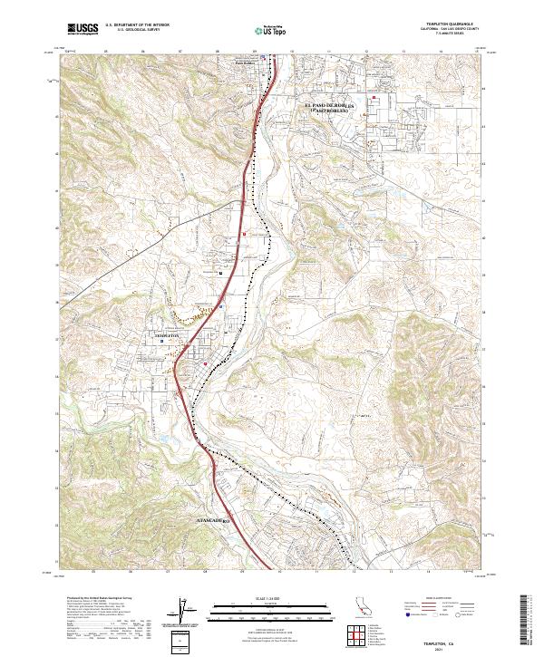 US Topo 7.5-minute map for Templeton CA