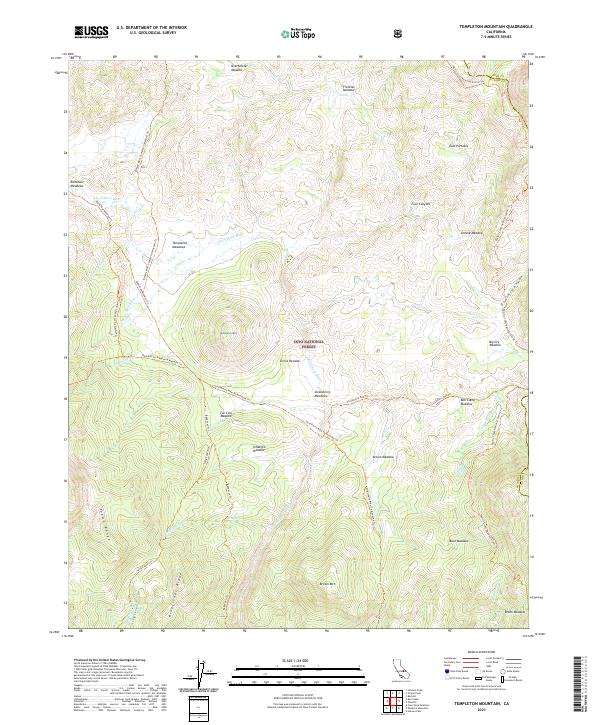 US Topo 7.5-minute map for Templeton Mountain CA