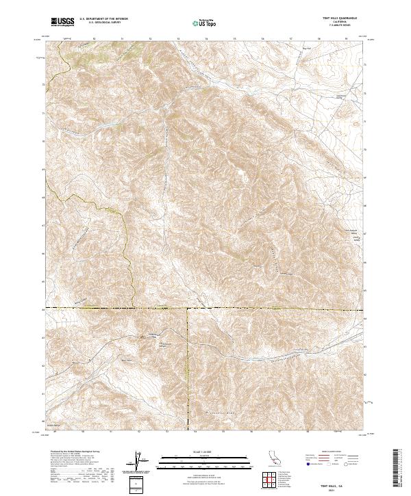 US Topo 7.5-minute map for Tent Hills CA