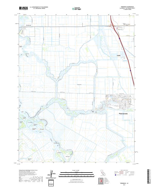 US Topo 7.5-minute map for Terminous CA