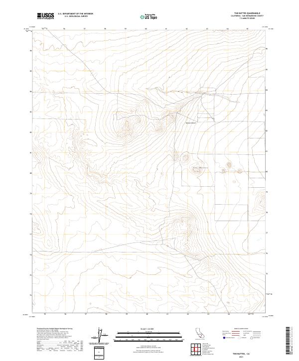 US Topo 7.5-minute map for The Buttes CA