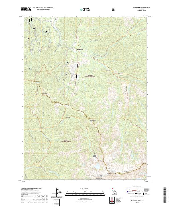 US Topo 7.5-minute map for Thompson Peak CA
