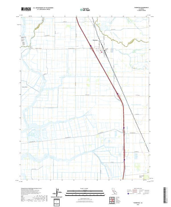 US Topo 7.5-minute map for Thornton CA