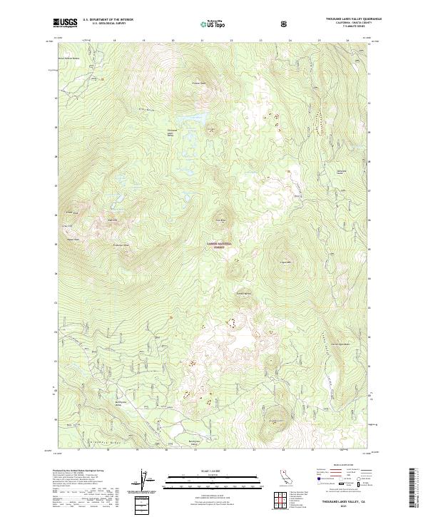 US Topo 7.5-minute map for Thousand Lakes Valley CA