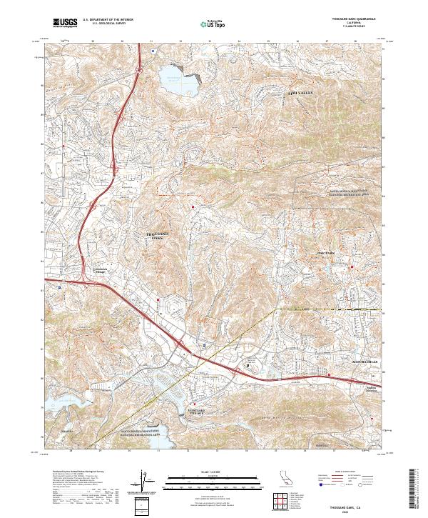 US Topo 7.5-minute map for Thousand Oaks CA
