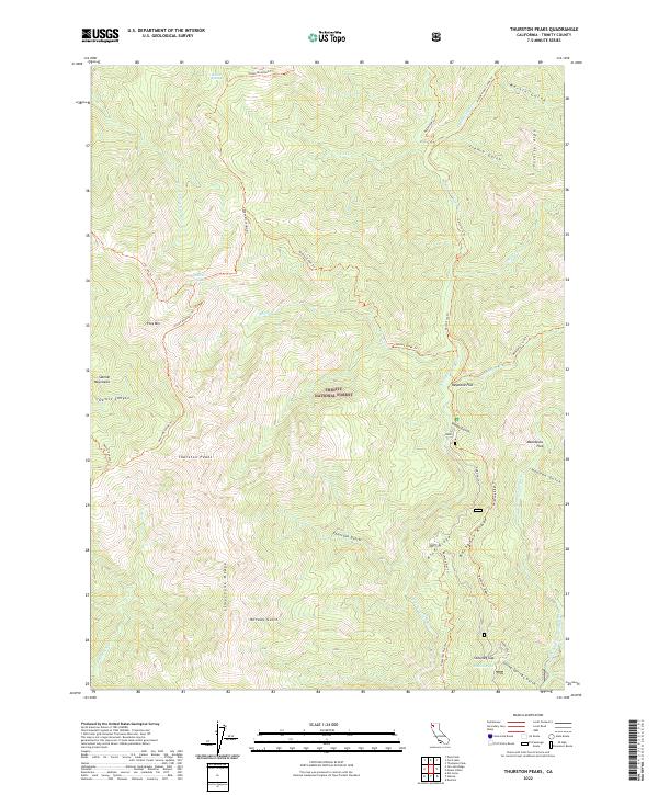 US Topo 7.5-minute map for Thurston Peaks CA