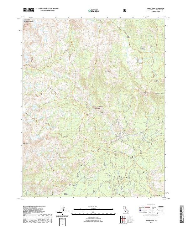 US Topo 7.5-minute map for Timber Knob CA