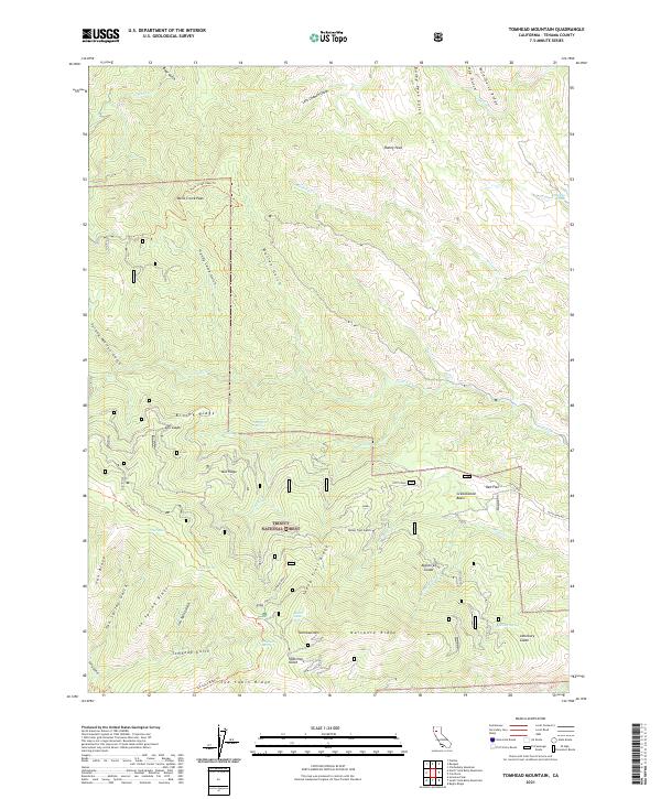 US Topo 7.5-minute map for Tomhead Mountain CA