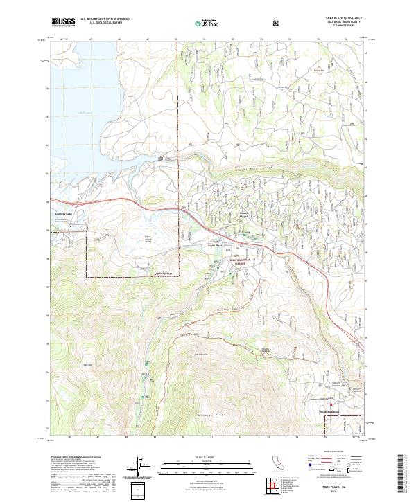 US Topo 7.5-minute map for Toms Place CA