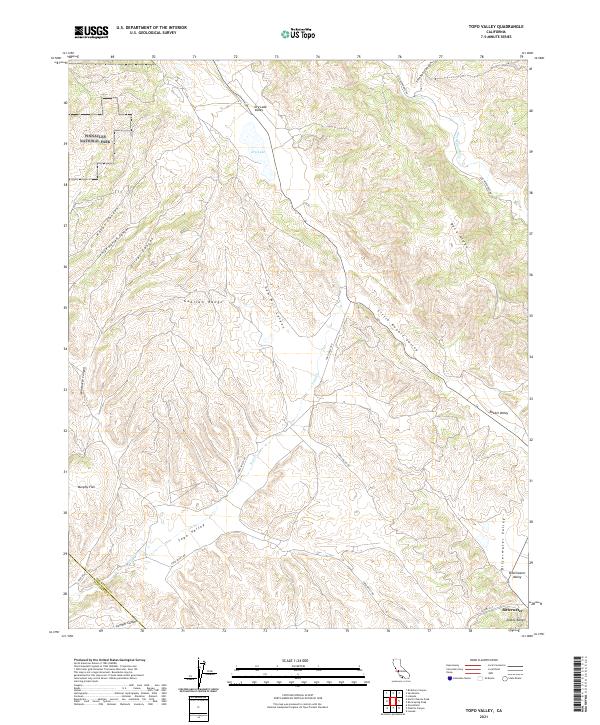 US Topo 7.5-minute map for Topo Valley CA