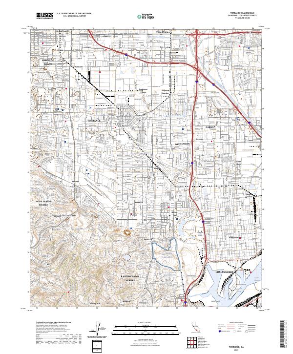 US Topo 7.5-minute map for Torrance CA