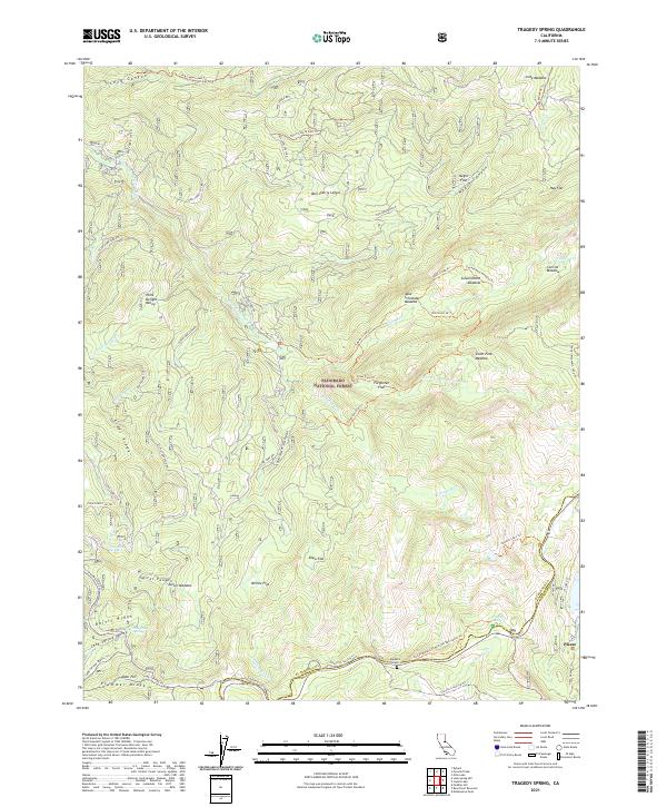 US Topo 7.5-minute map for Tragedy Spring CA