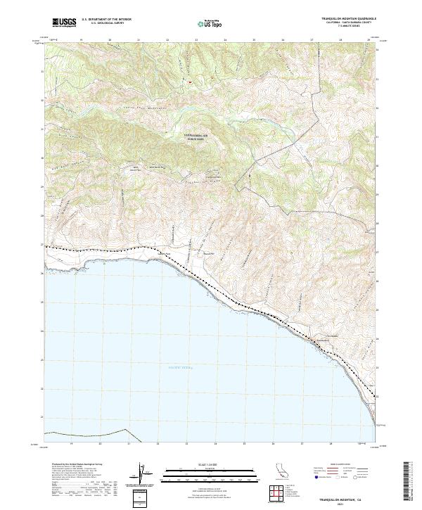 US Topo 7.5-minute map for Tranquillon Mountain CA