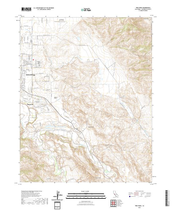 US Topo 7.5-minute map for Tres Pinos CA