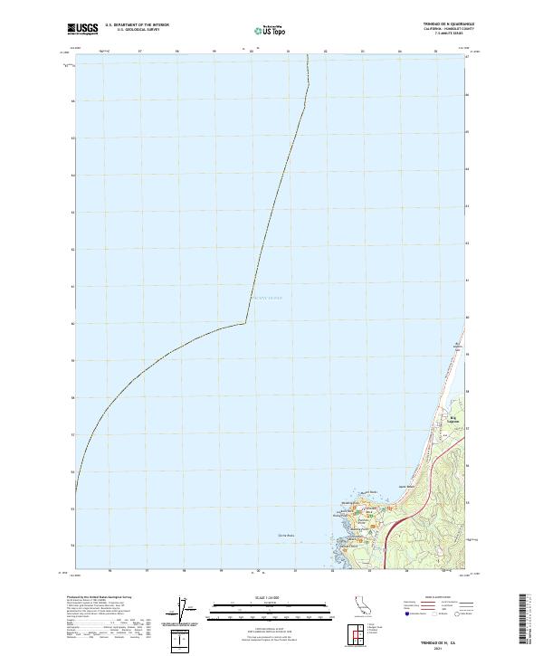US Topo 7.5-minute map for Trinidad OE N CA