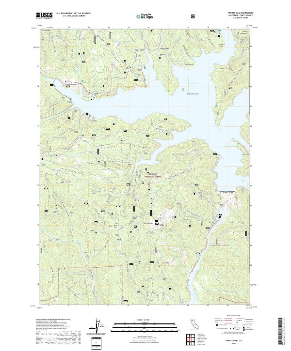 US Topo 7.5-minute map for Trinity Dam CA