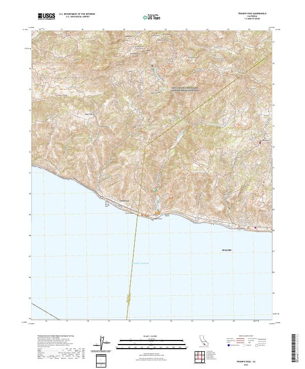 US Topo 7.5-minute map for Triunfo Pass CA