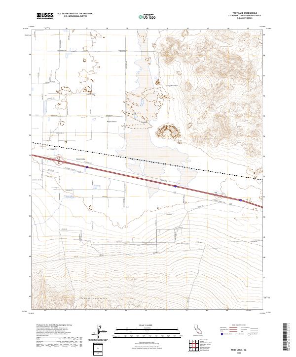 US Topo 7.5-minute map for Troy Lake CA