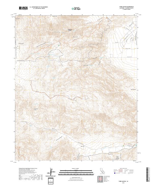 US Topo 7.5-minute map for Tubb Canyon CA
