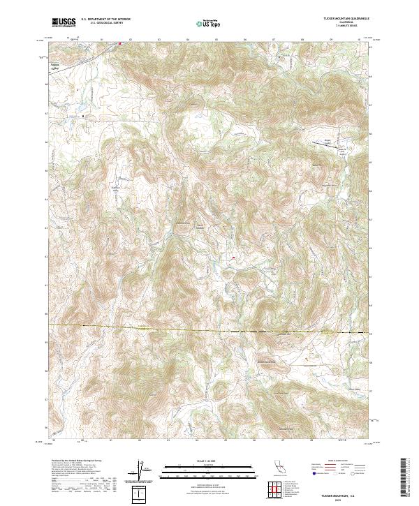 US Topo 7.5-minute map for Tucker Mountain CA