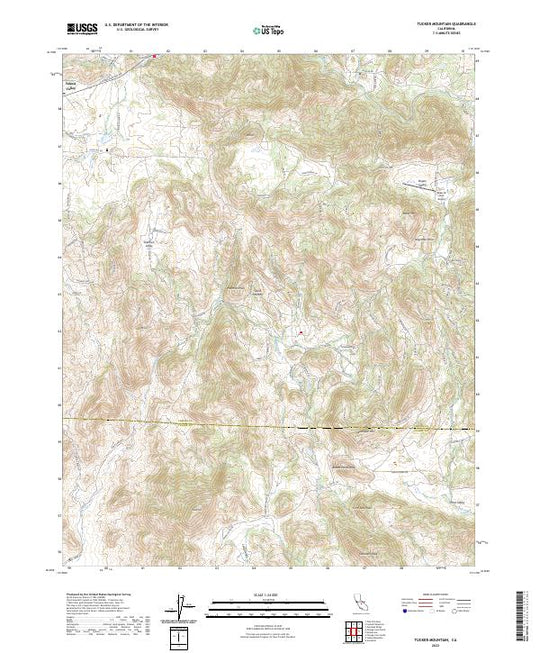 US Topo 7.5-minute map for Tucker Mountain CA – American Map Store
