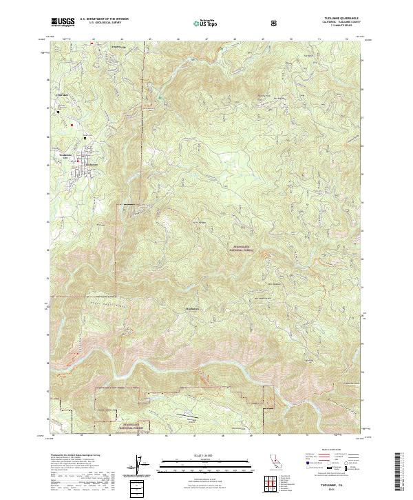 US Topo 7.5-minute map for Tuolumne CA