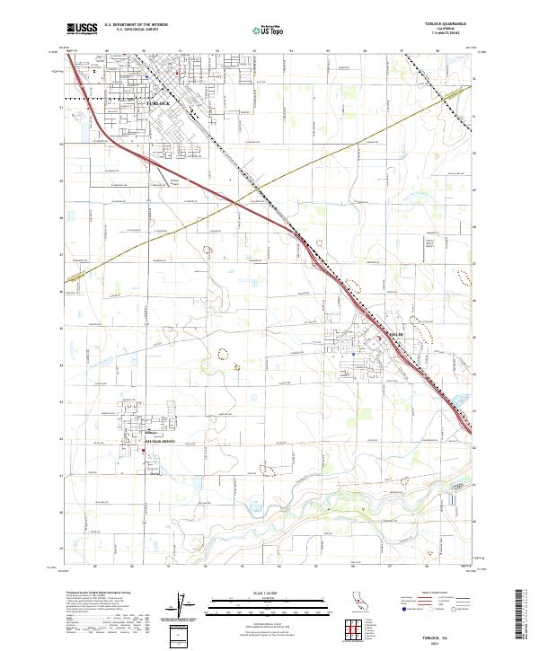 US Topo 7.5-minute map for Turlock CA