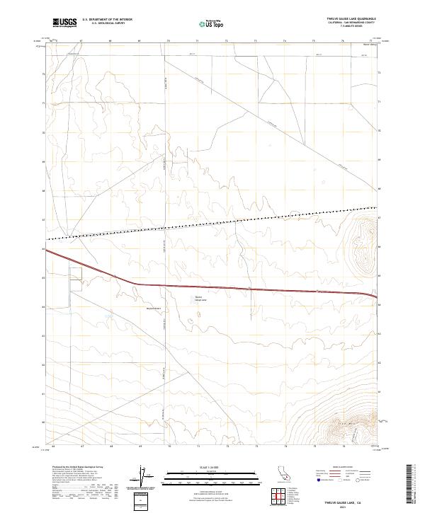 US Topo 7.5-minute map for Twelve Gauge Lake CA