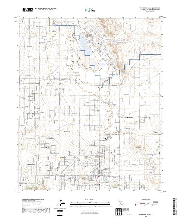 US Topo 7.5-minute map for Twentynine Palms CA