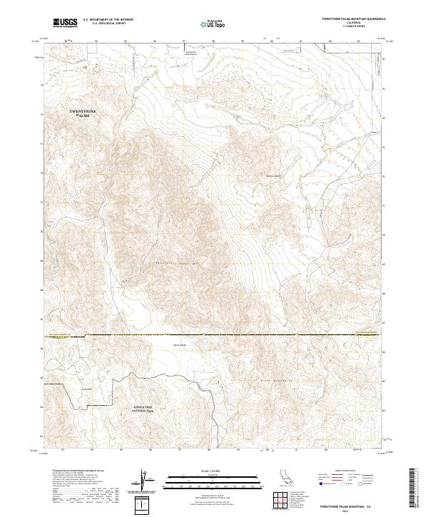 US Topo 7.5-minute map for Twentynine Palms Mountain CA