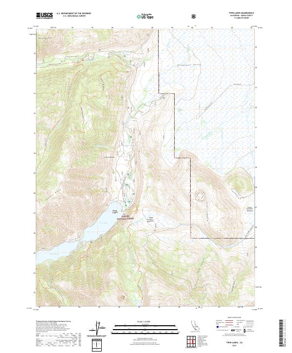 US Topo 7.5-minute map for Twin Lakes CA