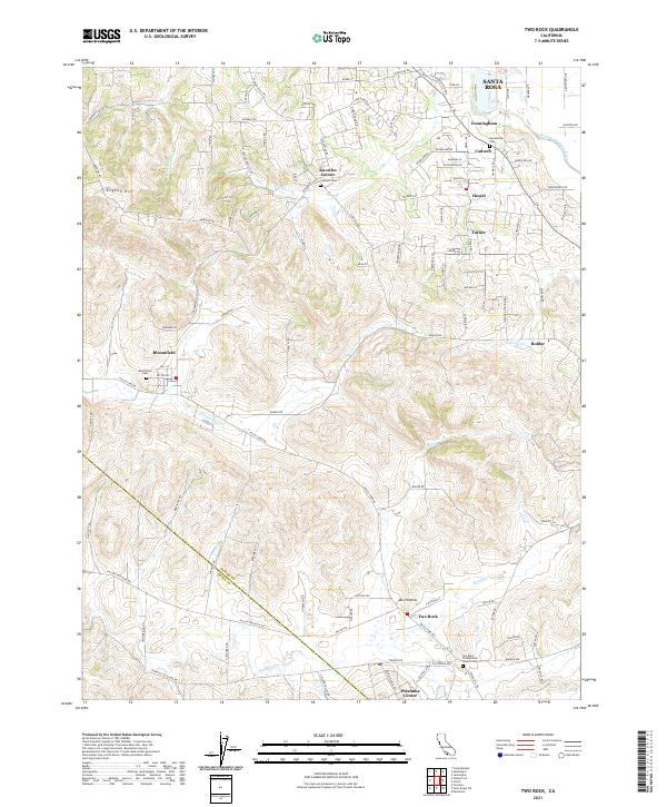US Topo 7.5-minute map for Two Rock CA