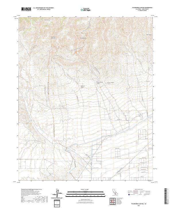 US Topo 7.5-minute map for Tylerhorse Canyon CA