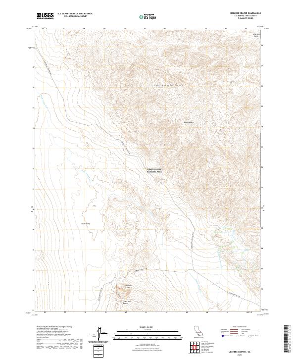 US Topo 7.5-minute map for Ubehebe Crater CA