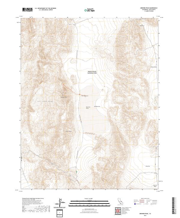 US Topo 7.5-minute map for Ubehebe Peak CA