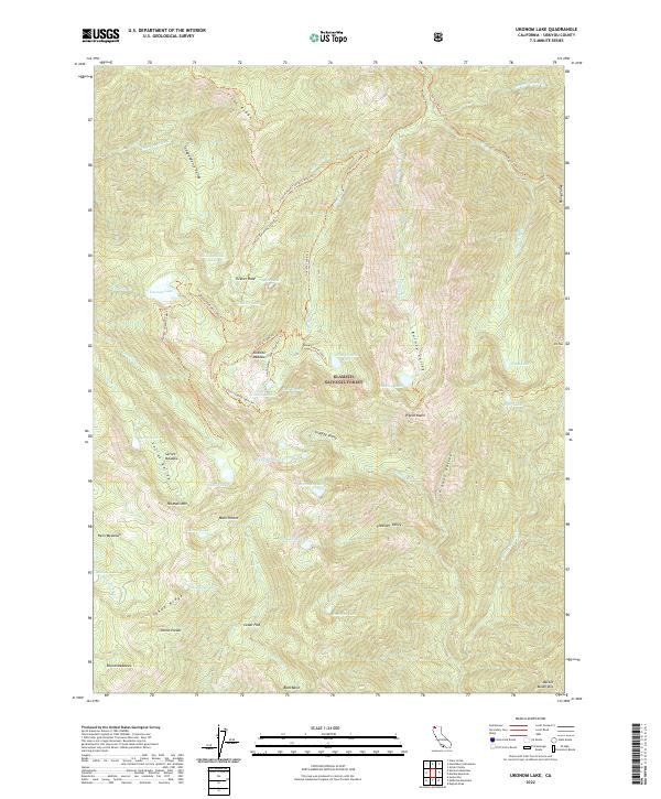 US Topo 7.5-minute map for Ukonom Lake CA