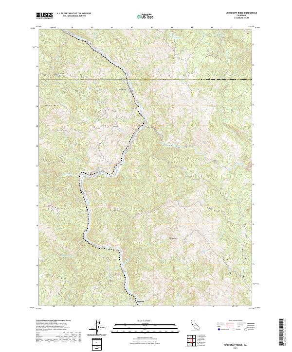 US Topo 7.5-minute map for Updegraff Ridge CA
