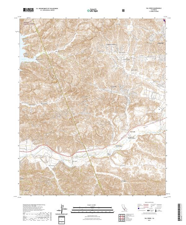 US Topo 7.5-minute map for Val Verde CA