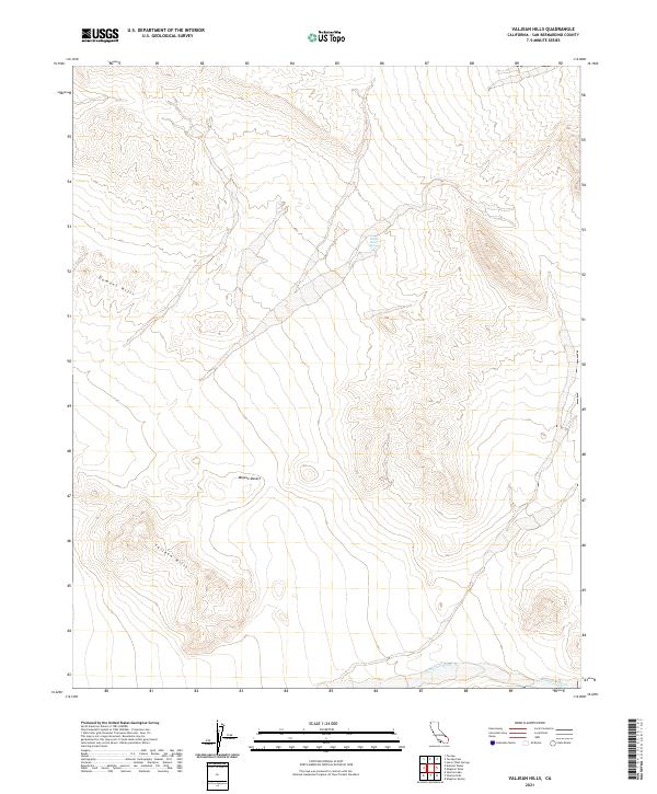 US Topo 7.5-minute map for Valjean Hills CA