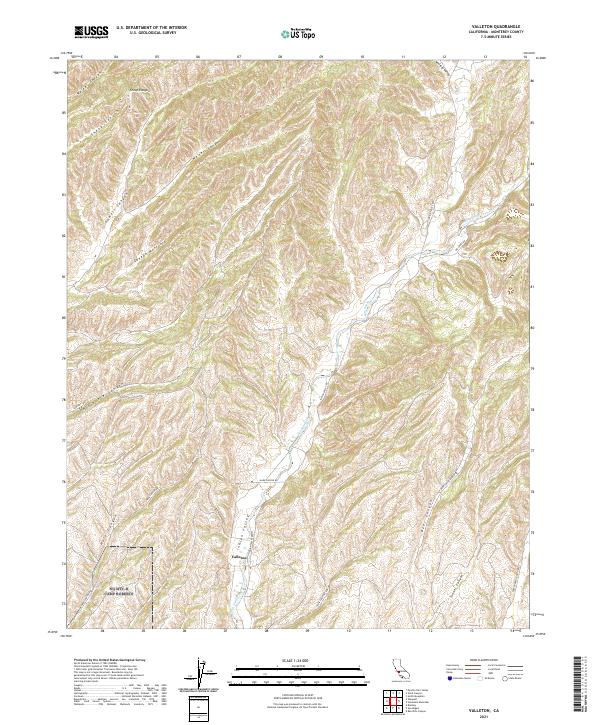US Topo 7.5-minute map for Valleton CA