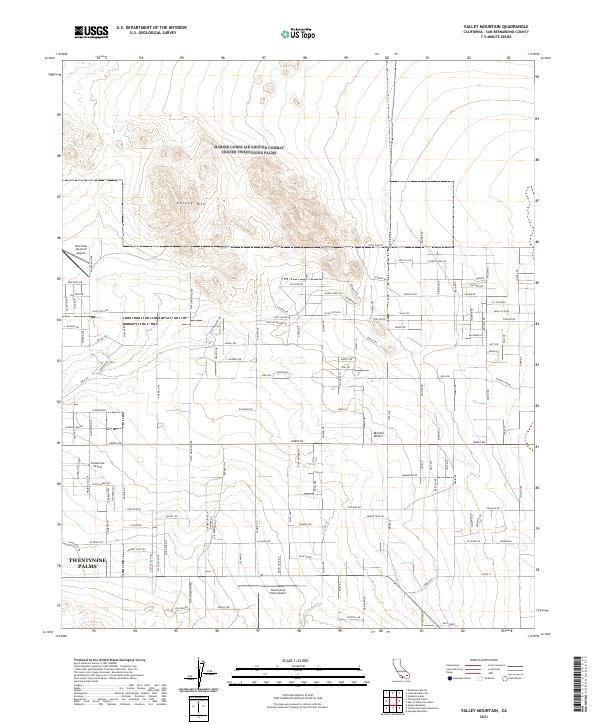 US Topo 7.5-minute map for Valley Mountain CA