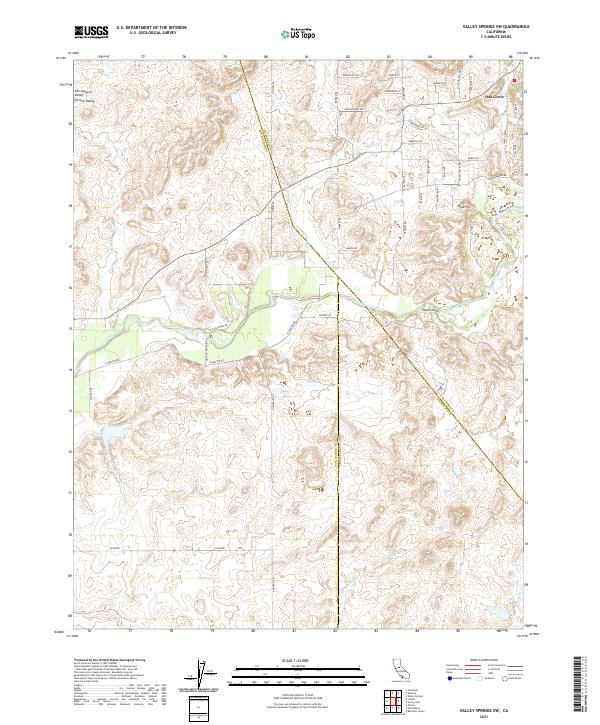 US Topo 7.5-minute map for Valley Springs SW CA