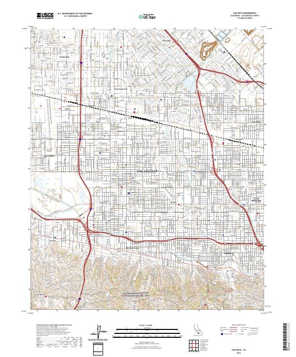 US Topo 7.5-minute map for Van Nuys CA