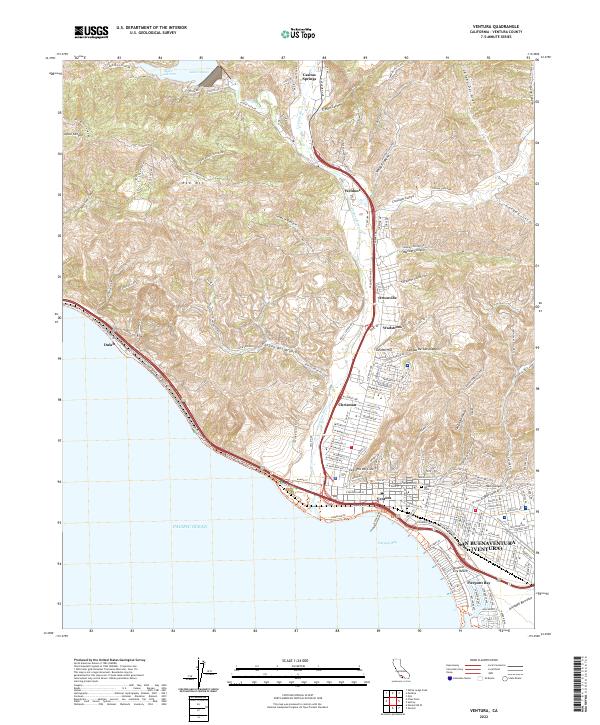 US Topo 7.5-minute map for Ventura CA