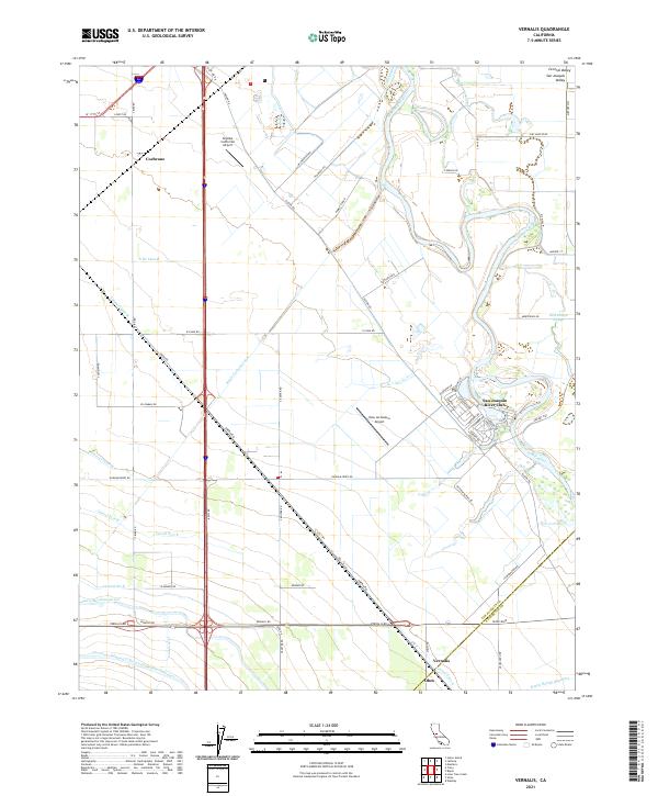 US Topo 7.5-minute map for Vernalis CA
