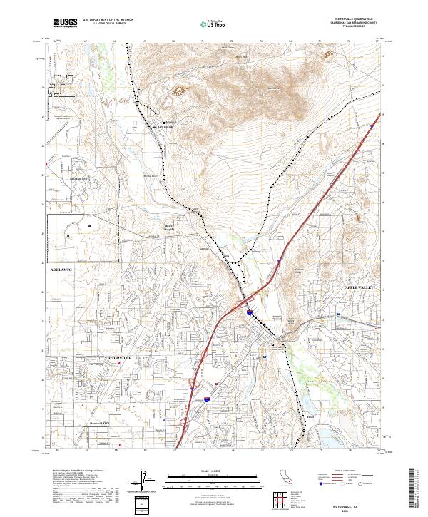 US Topo 7.5-minute map for Victorville CA