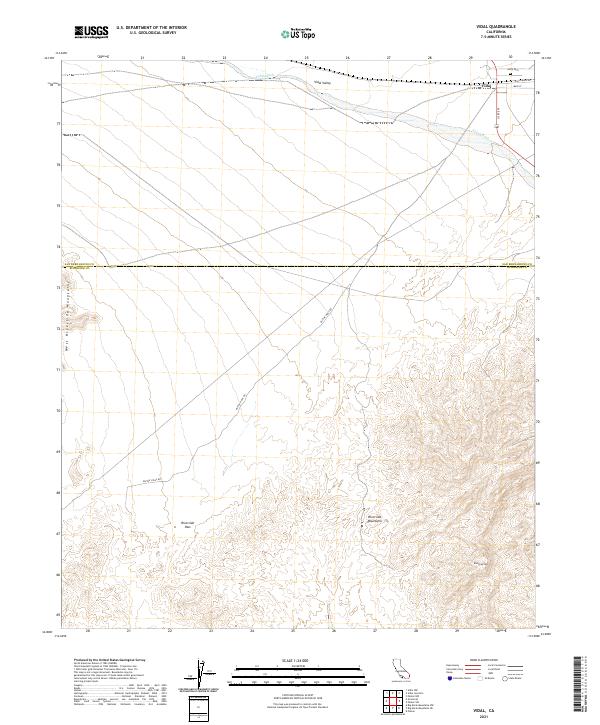 US Topo 7.5-minute map for Vidal CA